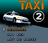 Taxi 2 title screen for GameBoy Color